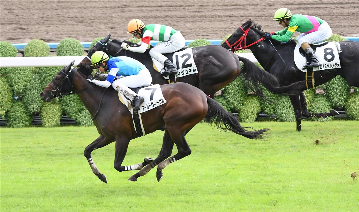 【京都５Ｒ・新馬】２番人気アールドヴィーヴルが直線一気の伸びでＶ