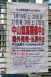 中山４月も中止…皐月賞は４・２４東京で